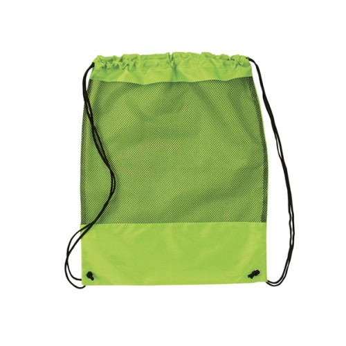 Mesh Panel Drawstring Backpack
