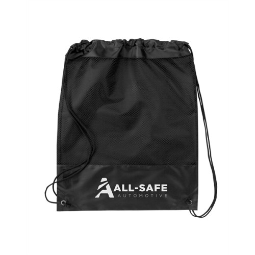 Mesh Panel Drawstring Backpack
