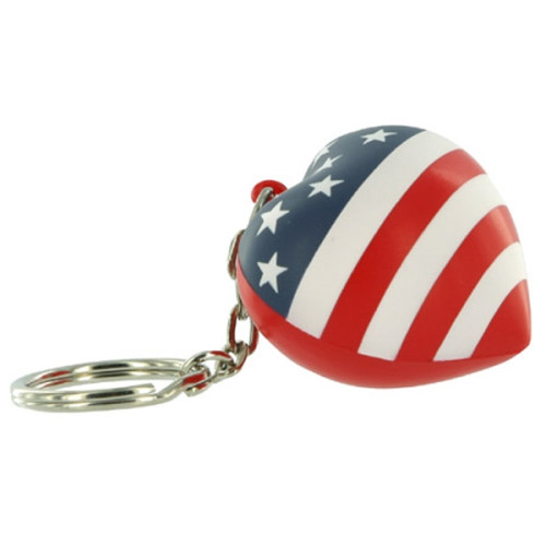 Patriotic Valentine Heart Stress Reliever Key Chain