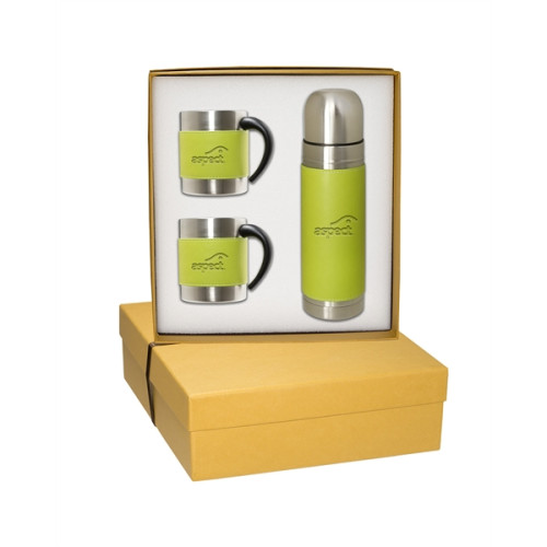 Tuscany™ Thermal Bottle And Coffee Cups Gift Set
