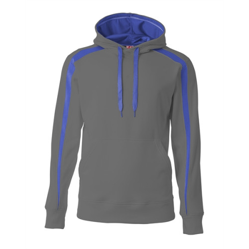 Men's Spartan Tech-Fleece Color Block Hooded Sweatshirt