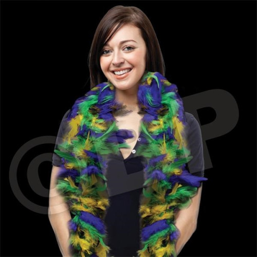 Black with Gold Tinsel Feather Boa