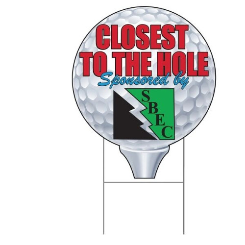 Custom Cut 4mm Coroplast™ Golf Sign with H Frame