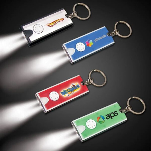 2 1/2" Rectangle Light Up Key Chain Flashlight