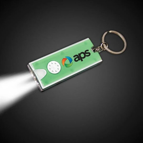 2 1/2" Rectangle Light Up Key Chain Flashlight