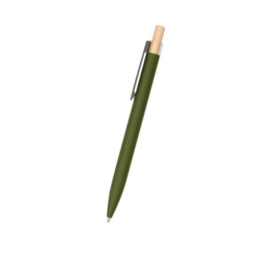Recycled Aluminum Pen With Bamboo Plunger