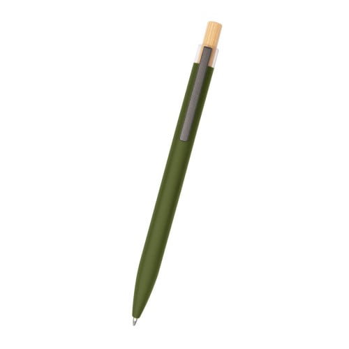 Recycled Aluminum Pen With Bamboo Plunger