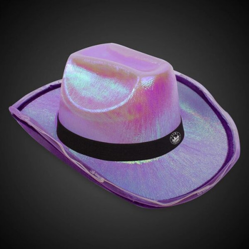 Purple Iridescent Light Up Cowboy Hat