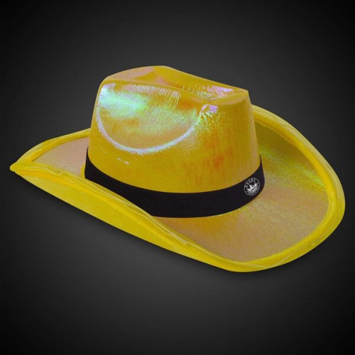 Yellow Iridescent Light Up Cowboy Hat