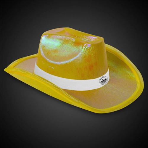 Yellow Iridescent Light Up Cowboy Hat