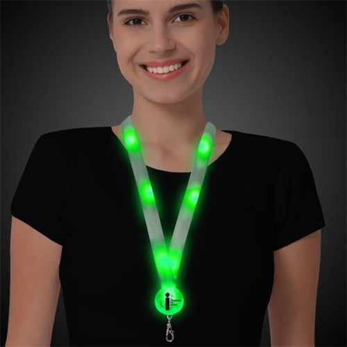 32" Light Up Glow LED Flat Lanyard