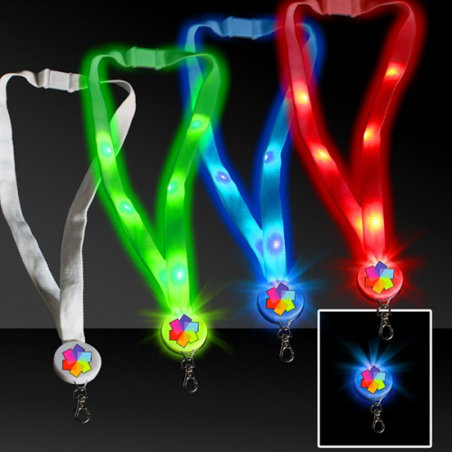 32" Light Up Glow LED Flat Lanyard