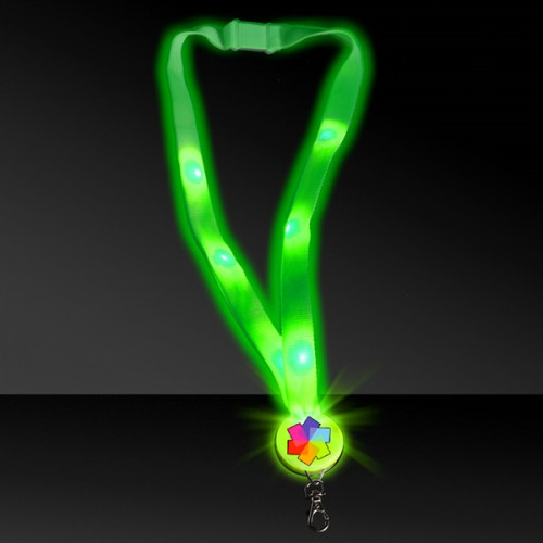 32" Light Up Glow LED Flat Lanyard