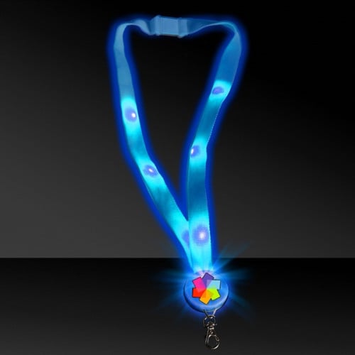 32" Light Up Glow LED Flat Lanyard