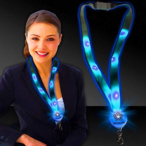 32" Light Up Glow LED Flat Lanyard