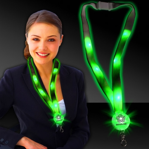 32" Light Up Glow LED Flat Lanyard