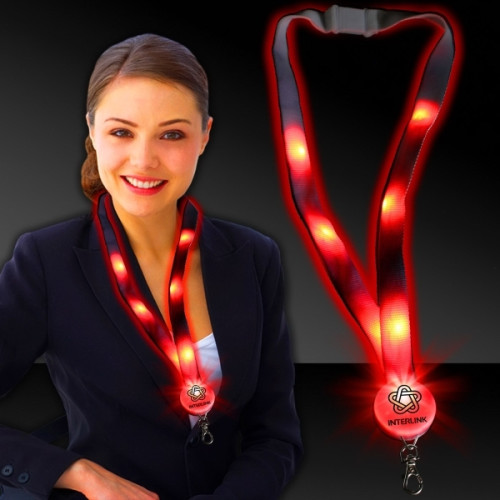 32" Light Up Glow LED Flat Lanyard