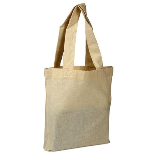 100% Cotton Canvas Sheeting Medium Tote Bag W/ Mini Gusset