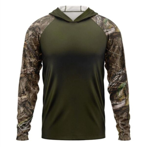 Mossy Oak® Men's. Polyester Interlock Raglan Hooded T-Shirt