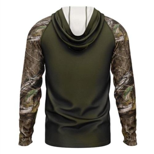 Mossy Oak® Men's. Polyester Interlock Raglan Hooded T-Shirt