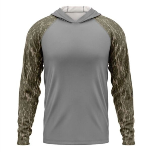 Mossy Oak® Men's. Polyester Interlock Raglan Hooded T-Shirt