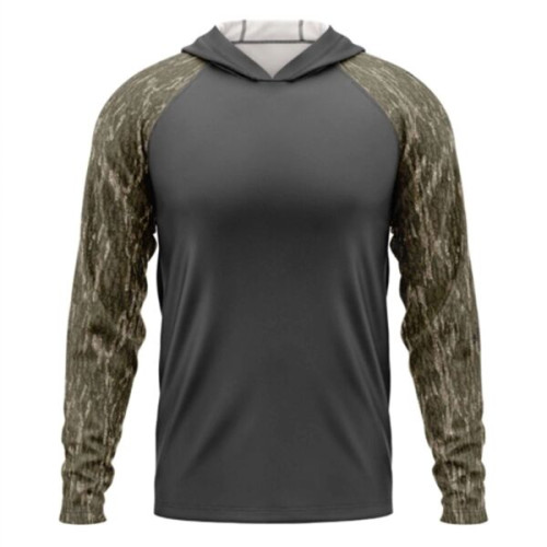 Mossy Oak® Men's. Polyester Interlock Raglan Hooded T-Shirt