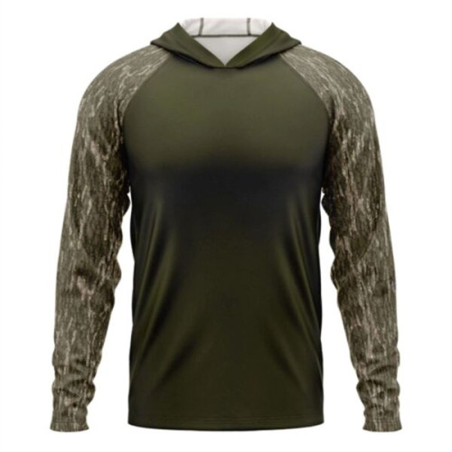 Mossy Oak® Men's. Polyester Interlock Raglan Hooded T-Shirt