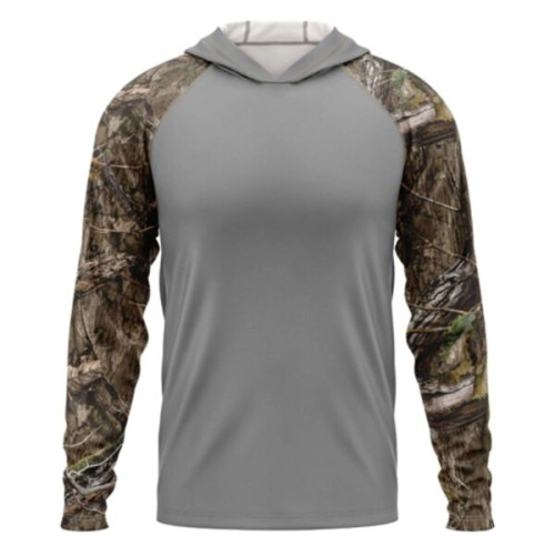 Mossy Oak® Men's. Polyester Interlock Raglan Hooded T-Shirt