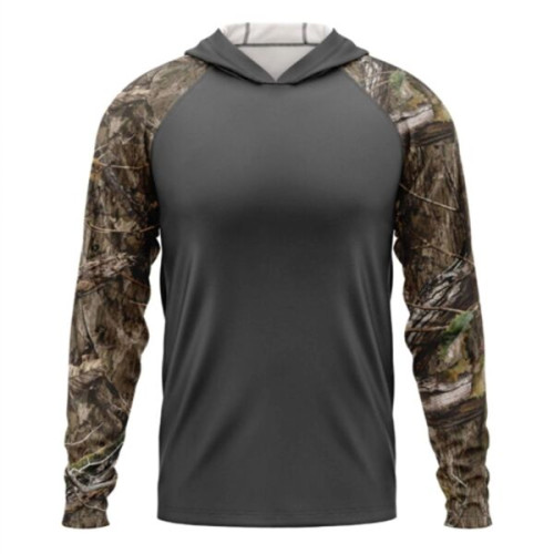 Mossy Oak® Men's. Polyester Interlock Raglan Hooded T-Shirt