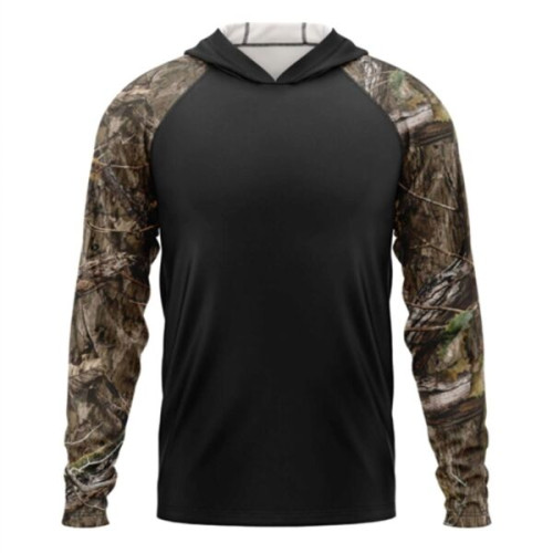 Mossy Oak® Men's. Polyester Interlock Raglan Hooded T-Shirt