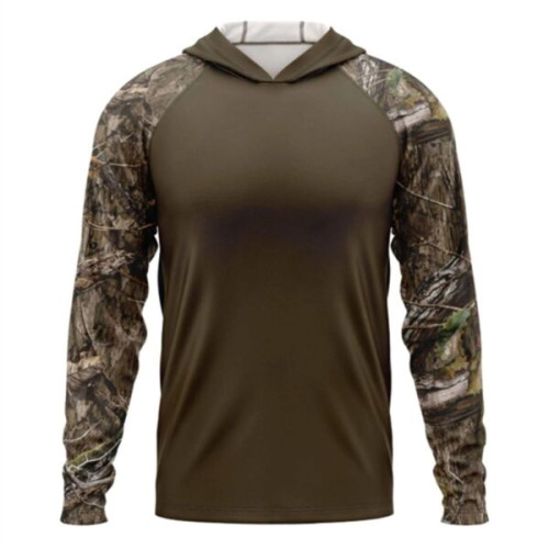 Mossy Oak® Men's. Polyester Interlock Raglan Hooded T-Shirt