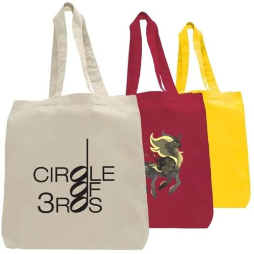 Eco-Friendly 100% Cotton Canvas Tote Bag W/ Bottom Gusset