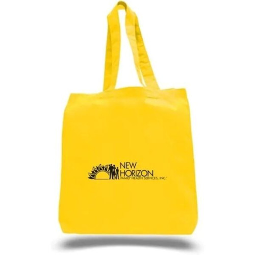 Eco-Friendly 100% Cotton Canvas Tote Bag W/ Bottom Gusset