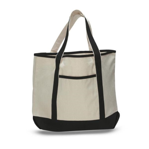 12 Oz. Large Cotton Canvas Zipper Deluxe Tote Bag
