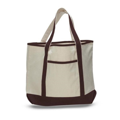 12 Oz. Large Cotton Canvas Zipper Deluxe Tote Bag