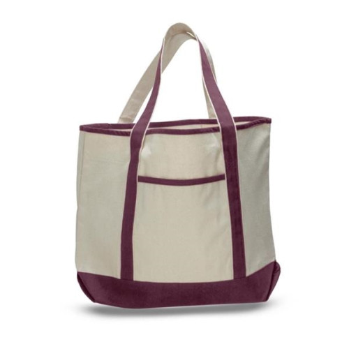12 Oz. Large Cotton Canvas Zipper Deluxe Tote Bag