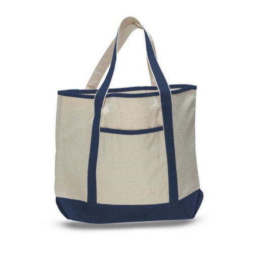 12 Oz. Large Cotton Canvas Zipper Deluxe Tote Bag