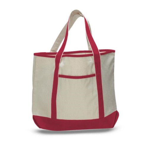 12 Oz. Large Cotton Canvas Zipper Deluxe Tote Bag
