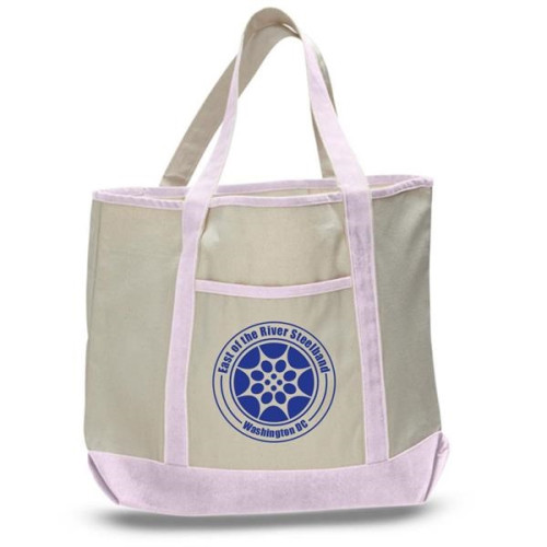 12 Oz. Large Cotton Canvas Zipper Deluxe Tote Bag
