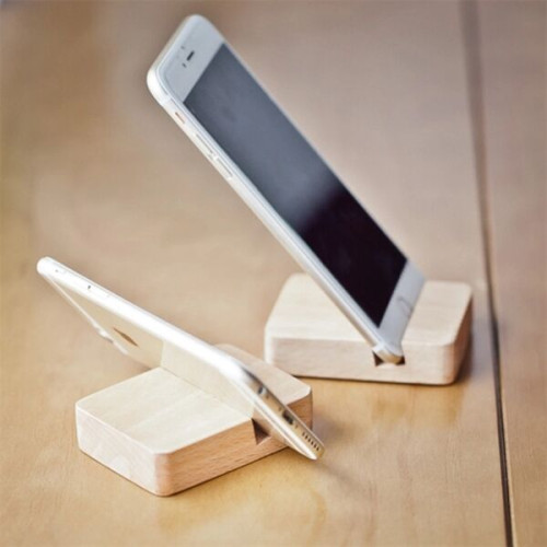 Wooden Block Phone Holder