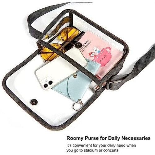 Clear PVC Messenger Bag Crossbody Stadium Approved Purse