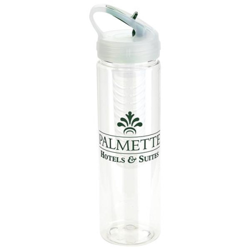 Arena 25 oz PET Eco-Polyclear™ Infuser Bottle with Flip-Up