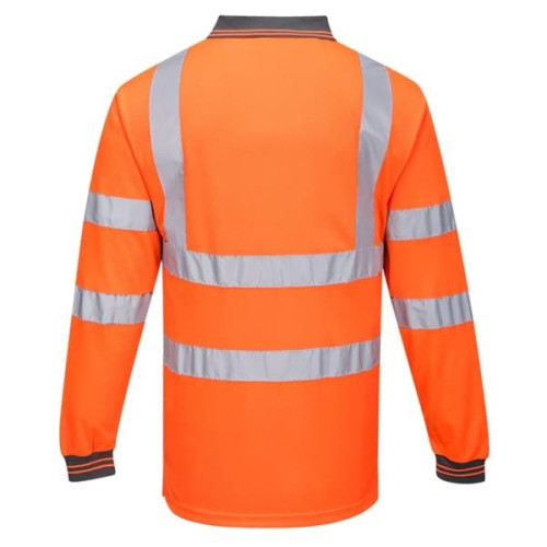 High Vis Class 3 Reflective Safety Long Sleeve Polo Shirt