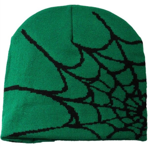 Knitted Beanie W/ Spider Web Design