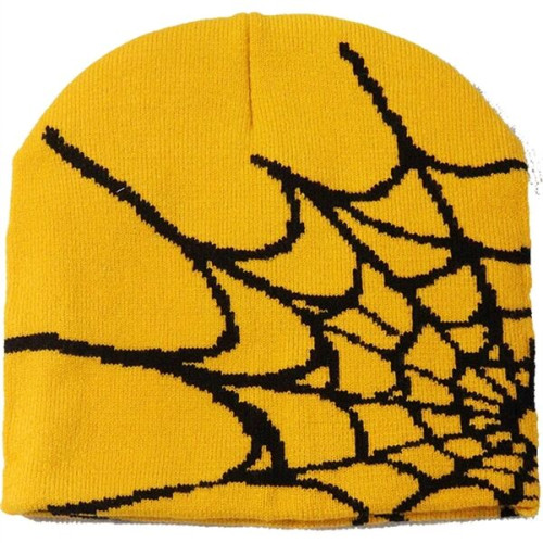 Knitted Beanie W/ Spider Web Design