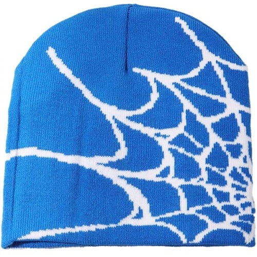 Knitted Beanie W/ Spider Web Design