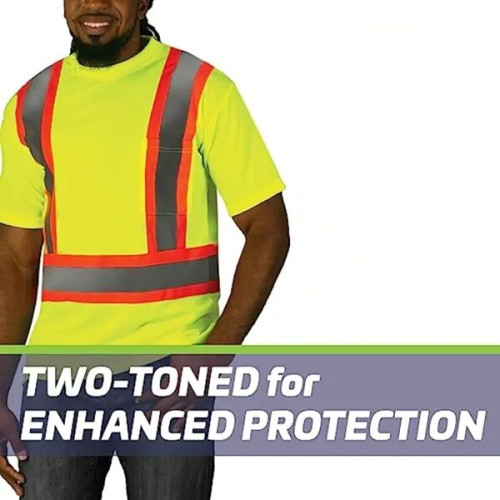 Hi Vis Reflective X-Back Class 2 Safety T-Shirt w/ Pocket