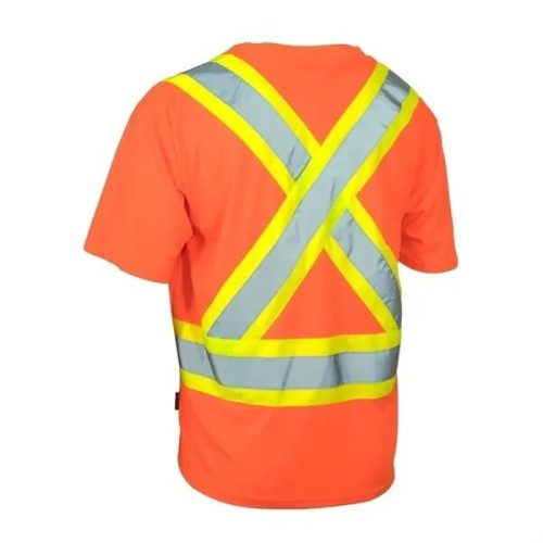 Hi Vis Reflective X-Back Class 2 Safety T-Shirt w/ Pocket