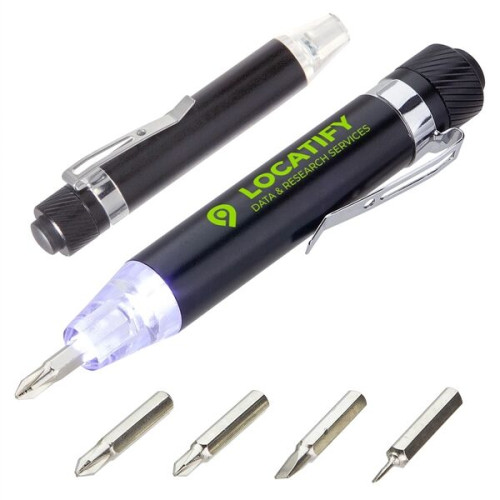 Quick-Reach 4-Bit Screwdriver Set with Light