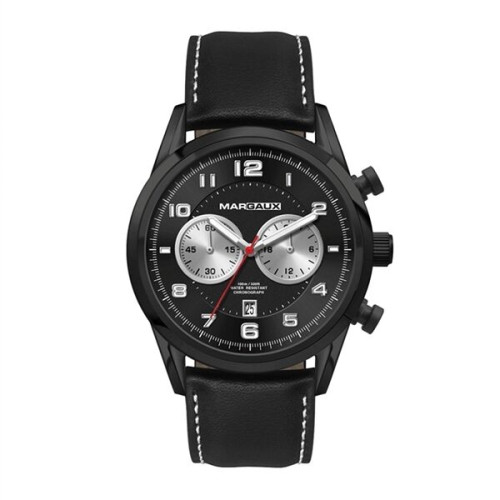 42MM STEEL BLACK CASE, CHRONOGRAPH MVMT, BLACK DIA...